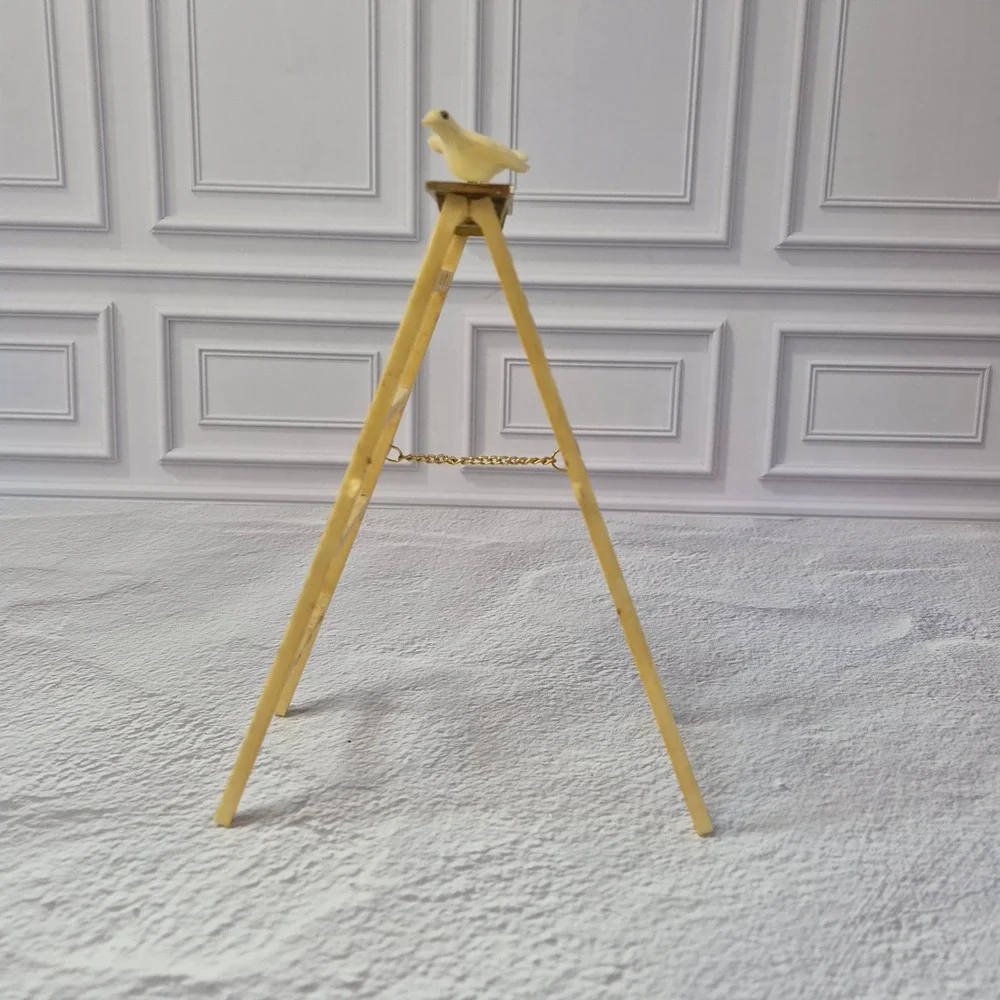 Vintage Ladder Earring Stand Organizer Cream with Bird Dove Retro Stud Holder